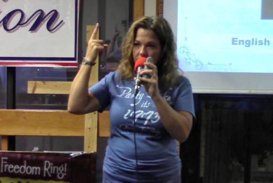 KrisAnne Hall speaking on the genealogy of the Constitution